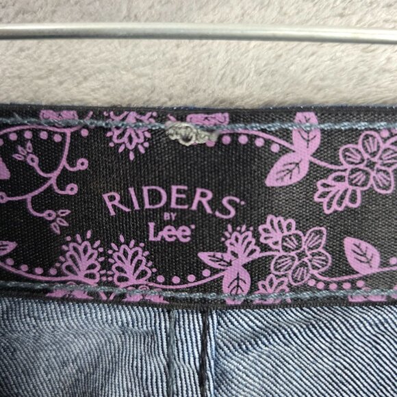 Womens Lee Riders Blue Denim Bermuda Shorts Dark Wash Cotton Blend Stretch 18W - Picture 2 of 10